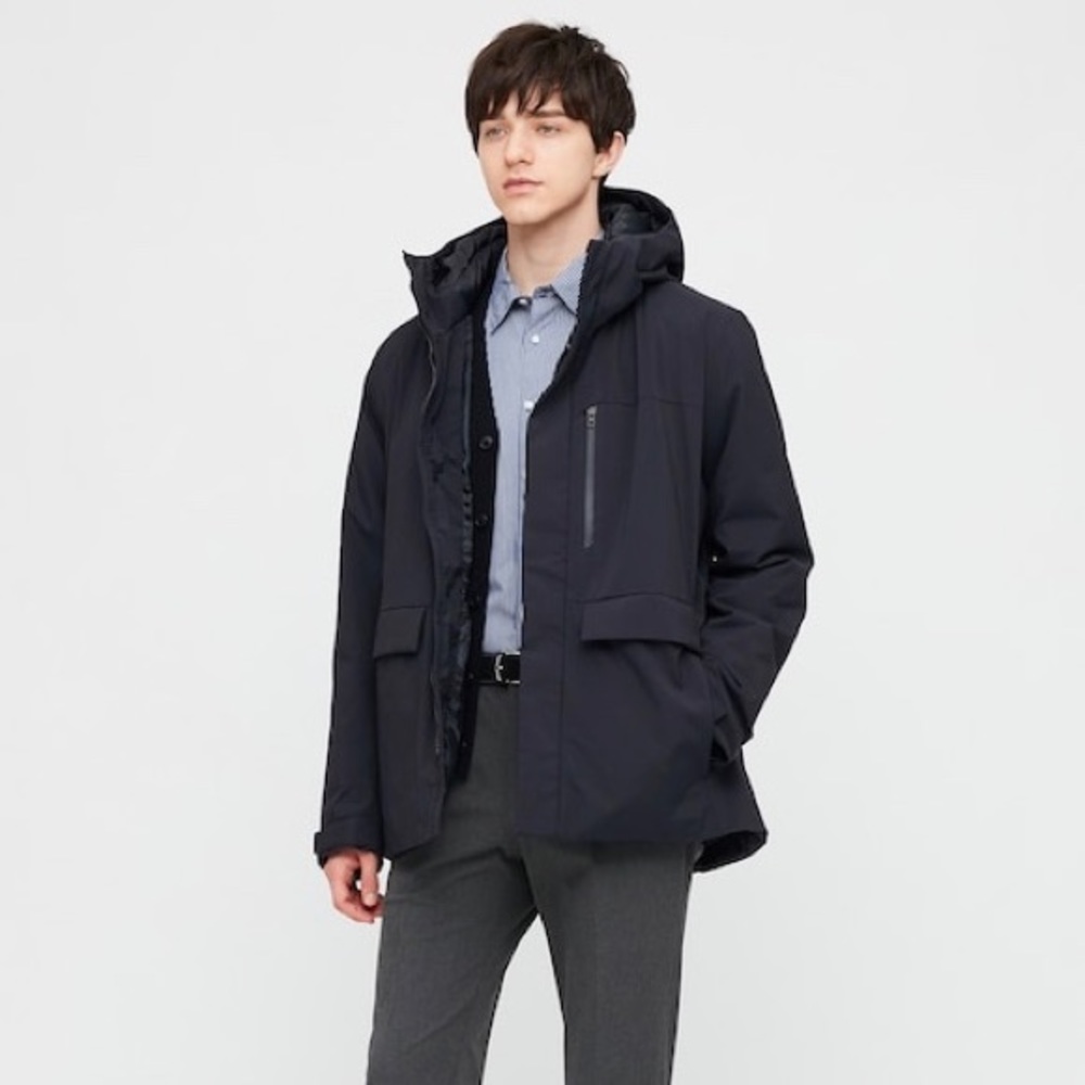 Uniqlo Navy Hybrid Down Parka Jacket